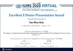 IUMS 2020 VIRTUAL Excellent E-poster Presentation Award Yun Hwa Kim